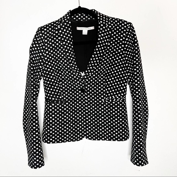 Diane Von Furstenberg Polka Dot Black & White Blazer SZ 2 - Picture 1 of 7